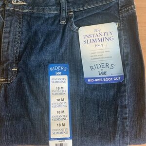 Riders by Lee Instantly slimming Blue Mid Rise Boot Cut Jeans NWT size 18 M